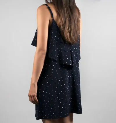 Navy polka dot dress